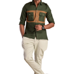 Forest Green Hunt in Style Shirt | Premium Men's Sportswear | Classic Outdoor Design | Comfortable Cotton Fabric | Size 36-44